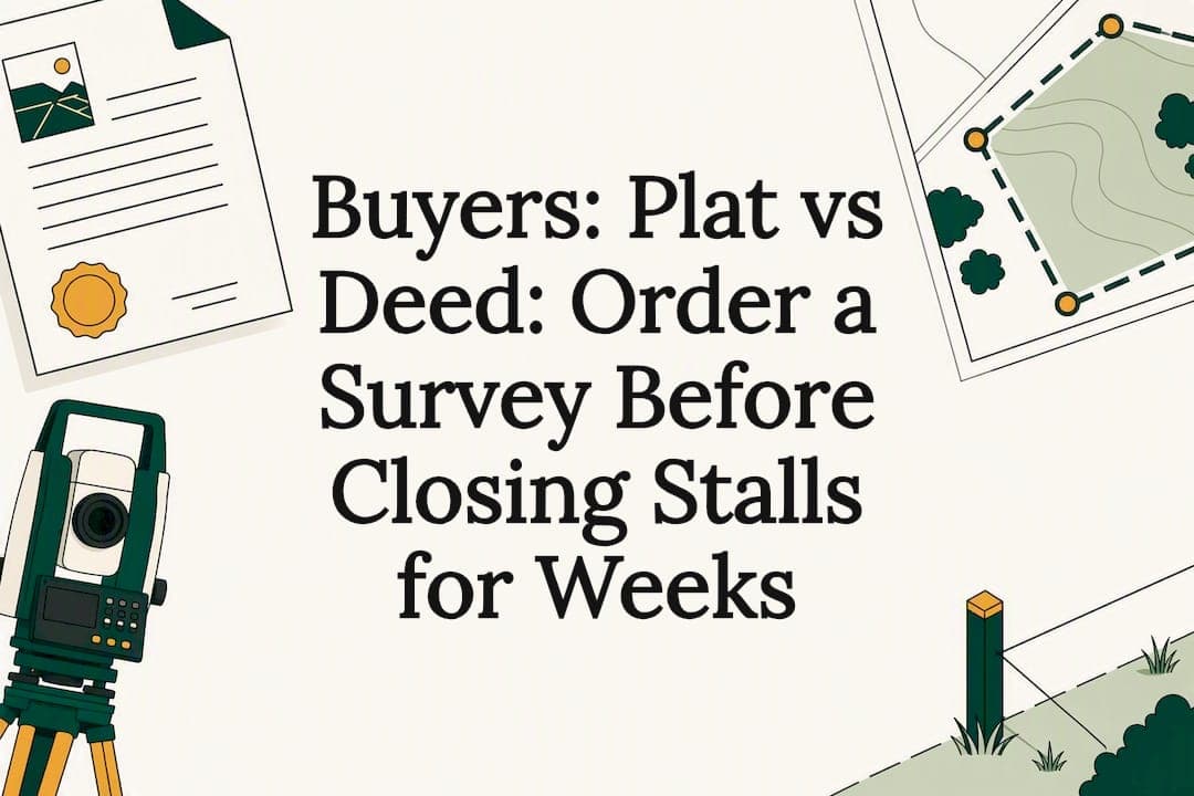Buyers: Plat vs Deed: Order a Survey Before Closing Stalls for Weeks