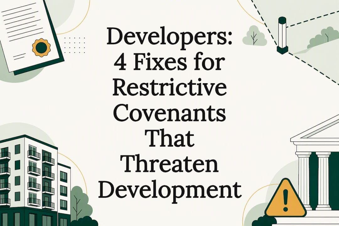 Developers: 4 Fixes for Restrictive Covenants That Threaten Development