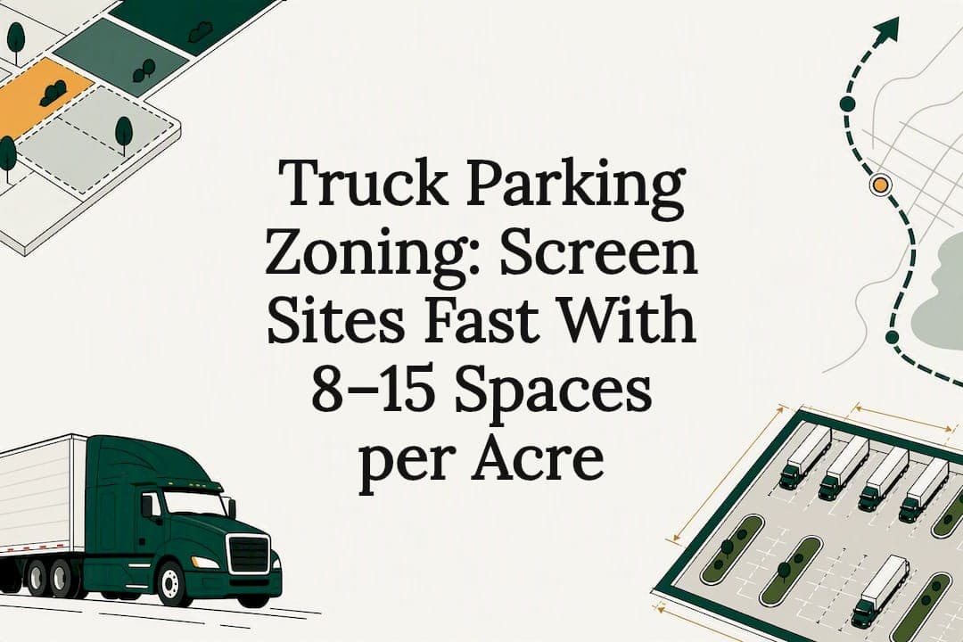 Truck Parking Zoning: Screen Sites Fast With 8–15 Spaces per Acre