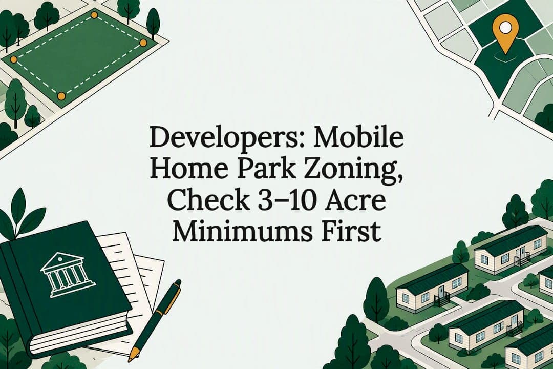 Developers: Mobile Home Park Zoning, Check 3–10 Acre Minimums First