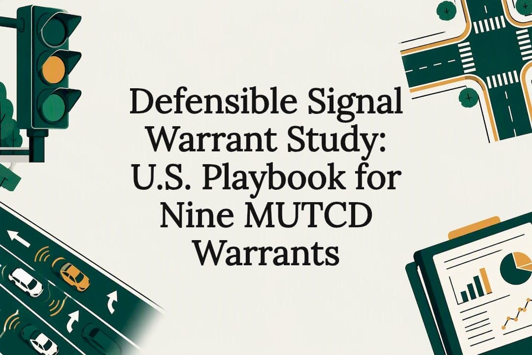 Defensible Signal Warrant Study: U.S. Playbook for Nine MUTCD Warrants